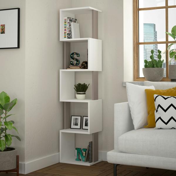 Decortie Piri 5 Tier Tall Freestanding Bookcase (H) 161cm