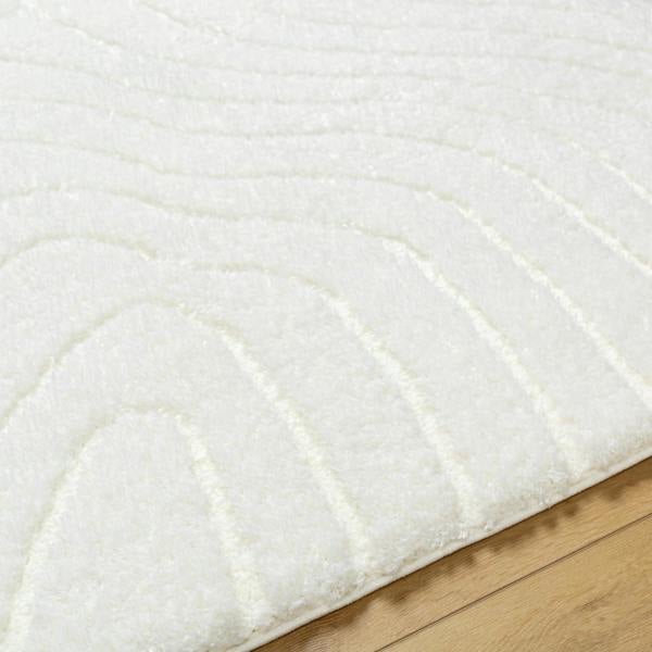 Livabliss Nomadic-Shaggy Ivory Modern Graphic Soft Plush Pile Rug