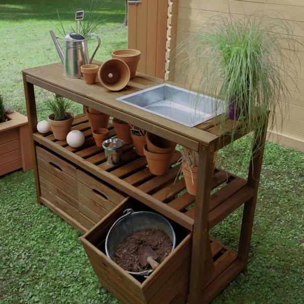 Cerland Choko Wooden Garden Bar 1.3m x 0.9m x 0.45m Garden Bar with Storage