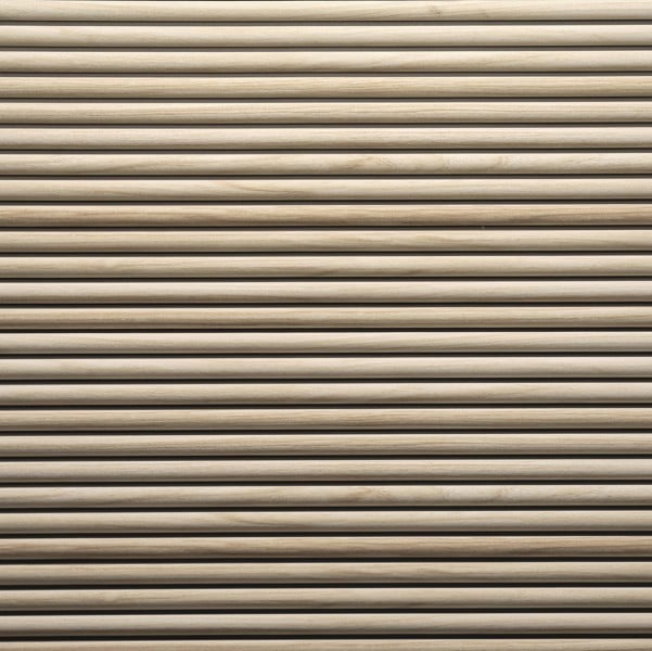 Wallsupply UltraLight Linari Ribbed Round Wood Effect HD Printed 3D Slat Wall Panels EPS, 4pc 2.3m², Natural