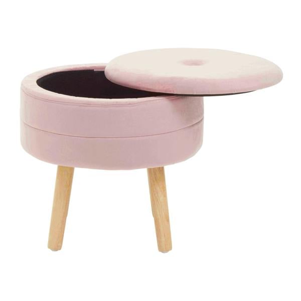 Interiors by Premier Ivy Pink Velvet Stool