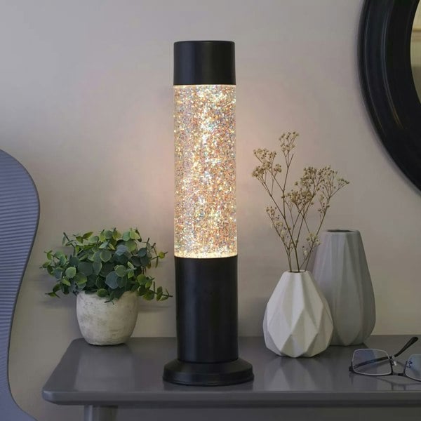 Nova Glitter Lamp Black