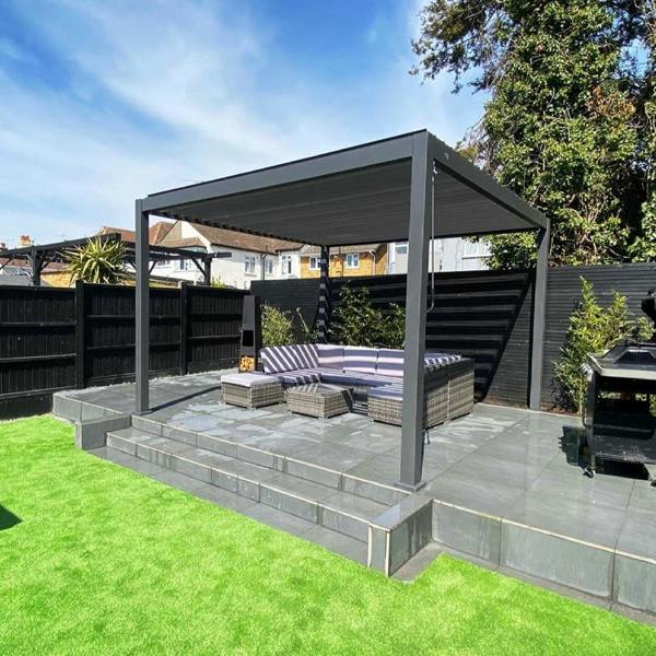 Ocean Designs Tivoli 3.6m x 3.6m Grey Frame Free Standing Pergola