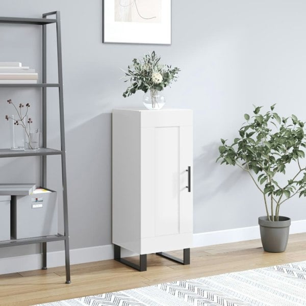 Berkfield Sideboard High Gloss White 34.5x34x90 cm Engineered Wood