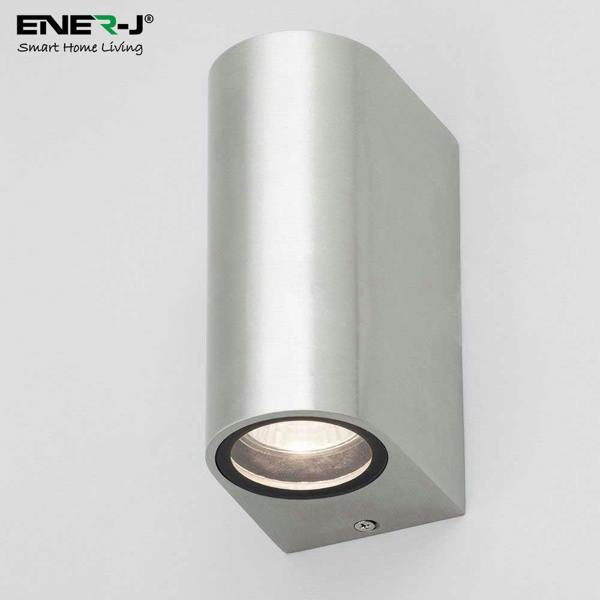 ENER-J Up-Down Wall Light Silver Housing, Indoor / Outdoor, GU10 Fitting, IP44 Up-Down Outdoor Wall Light (Max 35Wx2)