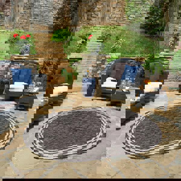 Livabliss Eagean-Vintage Grey Cream Black Charcoal In- & Outdoor Rug