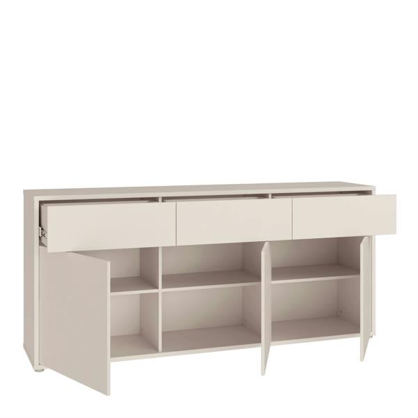 Furniture To Go Alice Springs 3 Door 3 Drawer Sideboard with Push-to-Open Drawers in Sand