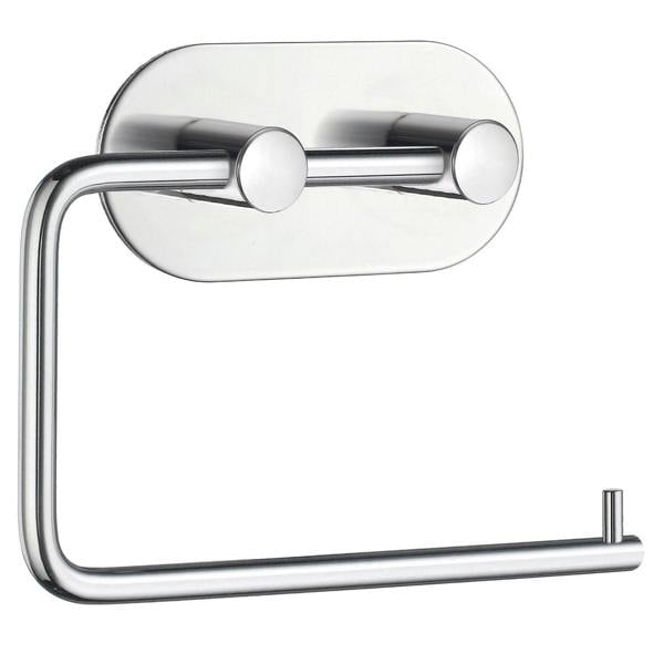Polished stainless steel toilet roll holder