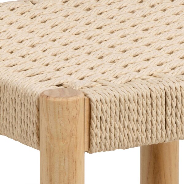 Wyld Haus Tilst Natural Weaved Stool Wooden Legs