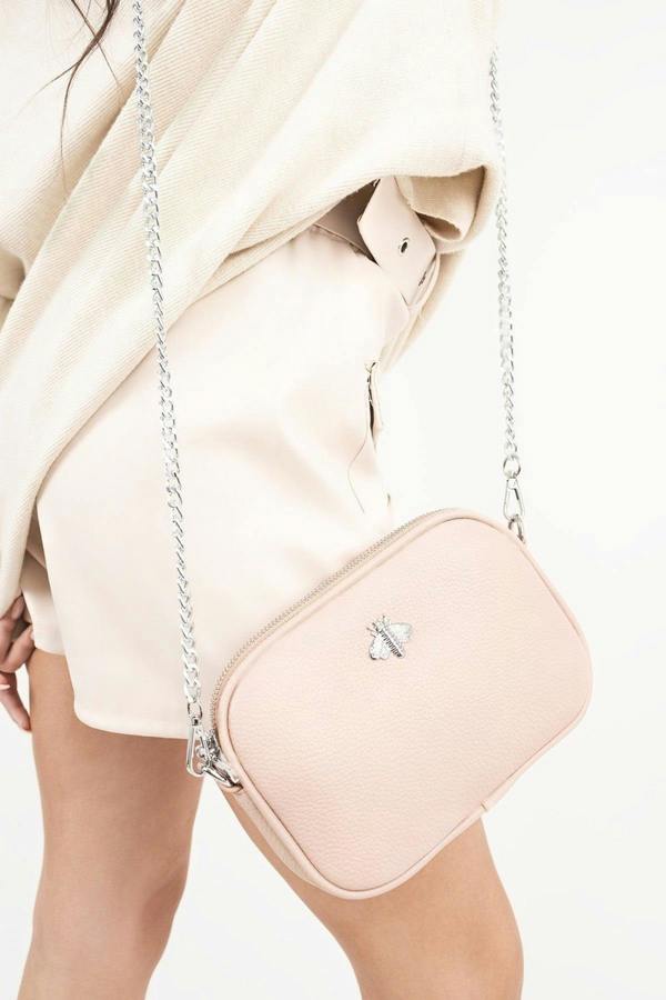 Jinaya Mini Shoulder Bag With Bee Detail - Pink