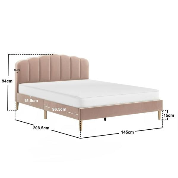 Flair Scallop Velvet Bed Frame