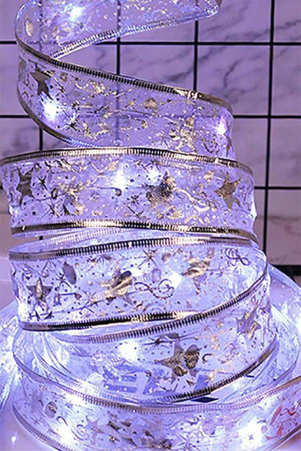 LED Ribbon Shape Fairy Lights - Cool White 1 Length