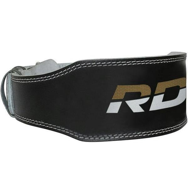 RDX Sports BELT 4" LEATHER BLACK GOLD