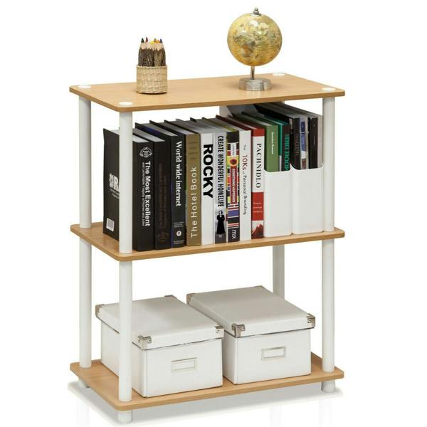 WALPLUS Elegant /WH Turn-N-Tube 3-Tier Compact Multipurpose Shelf Display Rack, Beech for Bedroom - SKU 10024BE