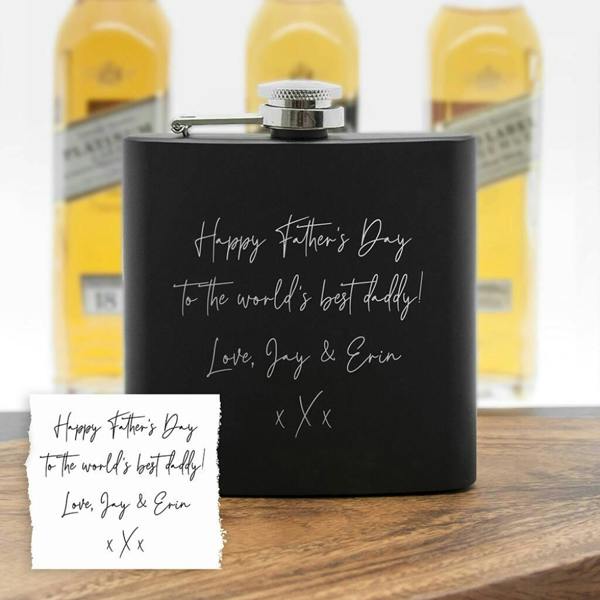 Personalised Handwriting Hip Flask - close-up detail