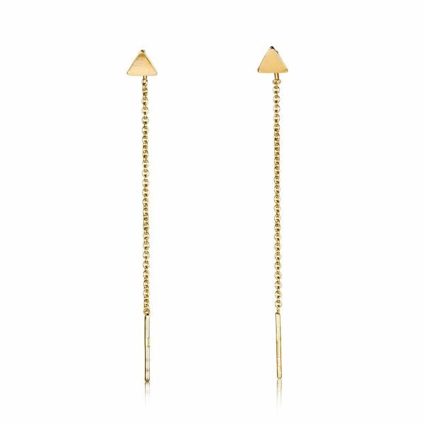 namana Gold Plated 925 Sterling Silver Dainty Long Chain Threader Earrings for Women
