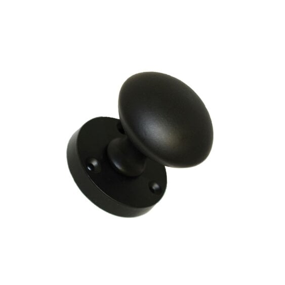 EDH Door Hardware Matt Black Round Door Knobs on Rose – Modern Internal Mortice Door Knob Set – 1 Pair