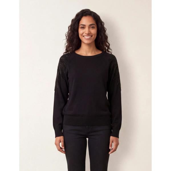 Blue Vanilla Embellished Sleeve Jumper