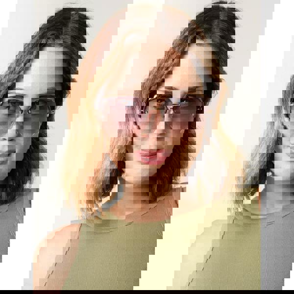 Blue Vanilla Frameless Purple Lens Sunglasses