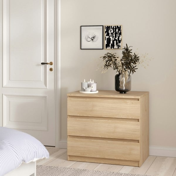 Furniture To Go Naia Chest of 3 Drawers in Jackson Hickory Oak