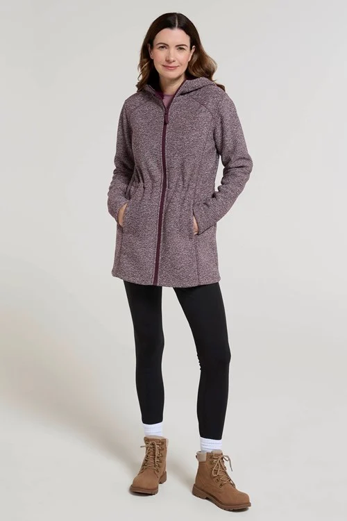 Mountain Warehouse Womens/Ladies Mallaig Longline Fleece Jacket - Burgundy