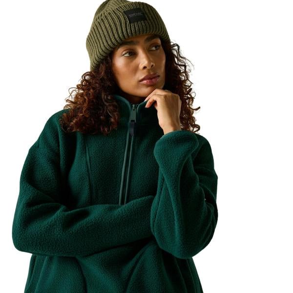 Regatta Womens/Ladies Frankie Borg Half Zip Longline Fleece Top - Deep Pine - 