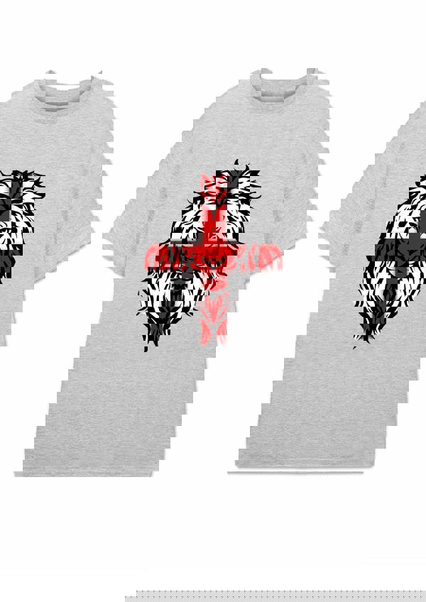 Show Me The Merch Unisex Kids Grey Lion Short Sleeved T-Shirt