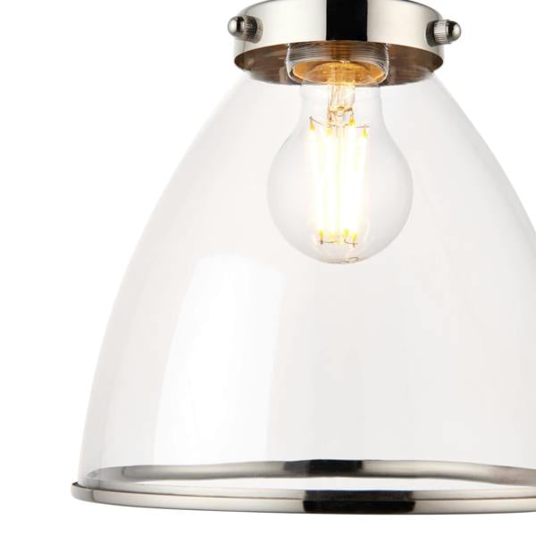 Pagazzi Lighting Brunswick Satin Nickel and Clear Glass  Easy-Fit Pendant Shade