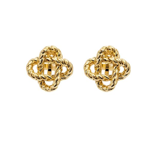 Gold Trip Textured Link Clip On Earrings