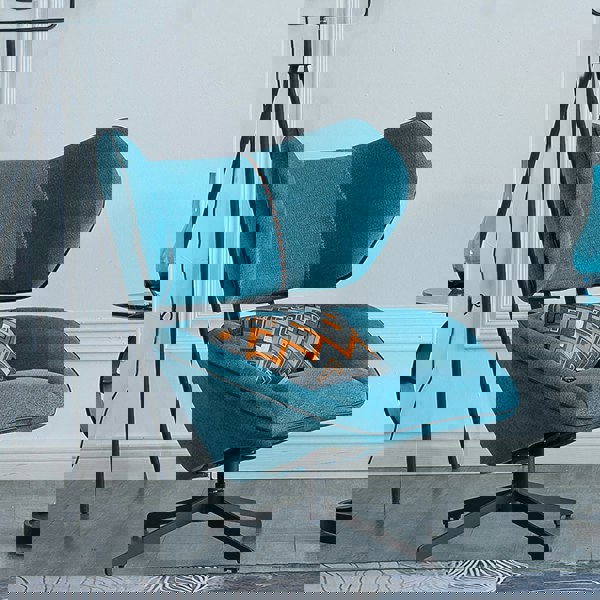 Rit Concept Gallo Swivel Lounge Chair With Footstool, Blue