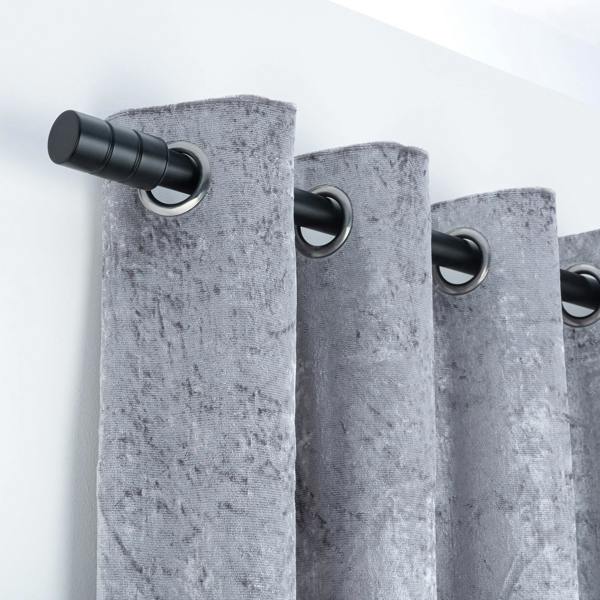 A.Unique Home Plain Barrel Extendable Curtain Pole (25/28mm) (Matte Black,70cm - 120cm)