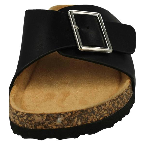 Spot On Ladies Spot On Buckle Detailed Mule Sandals F00413