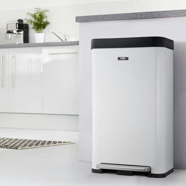 Cooks Professional XL Pedal Bin 65L | White