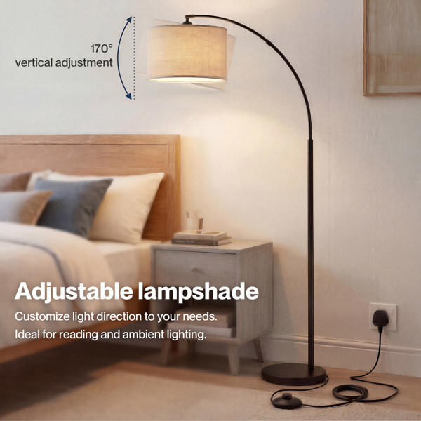 Emitto Floor Lamp Dimmable Standing Reading Light LED Colour Temperatures Black