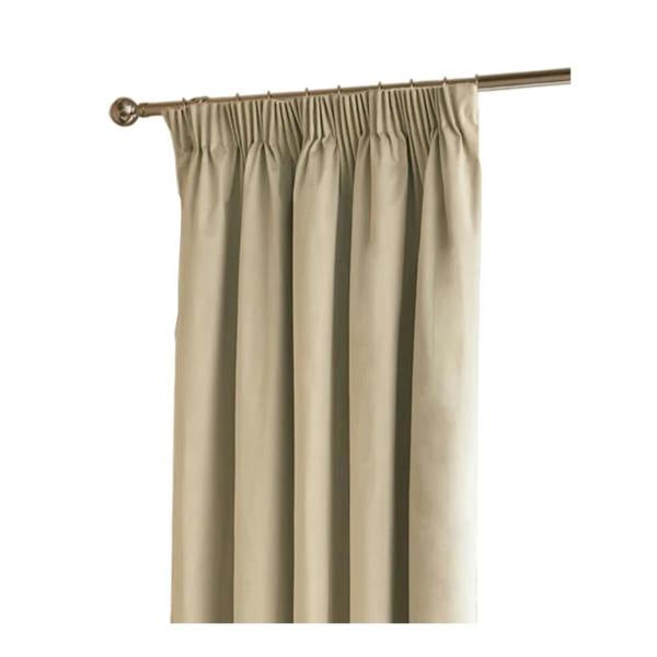 Furn Ultimate Velvet Pencil Pleat Curtains - Natural - 