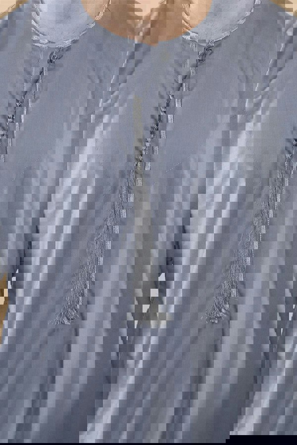 Thobez Men's Thobe Jubba Islamic Clothing Muslim Kaftan Emirati Omani Robe Arab Tassel