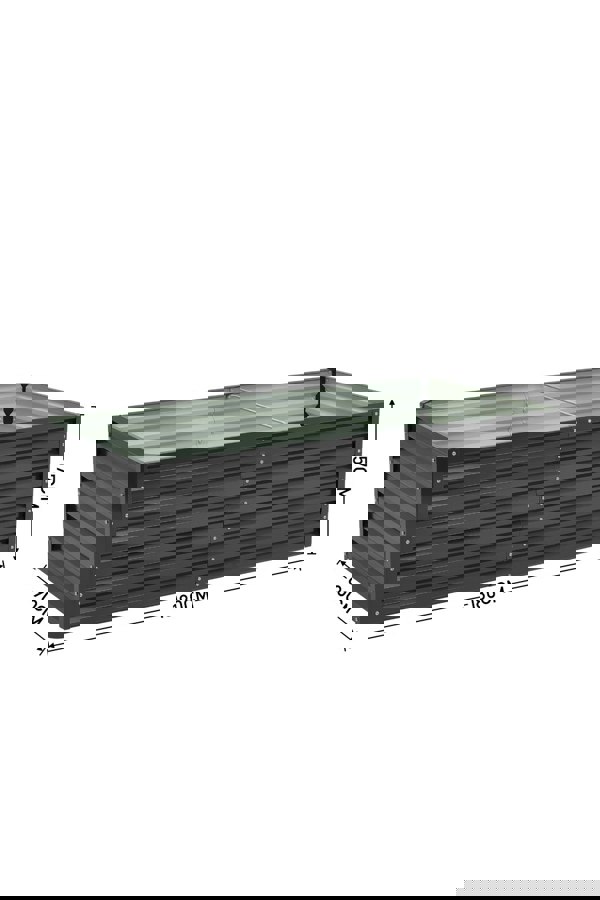 Living and Home Metal Rectangular Raised Garden Bed