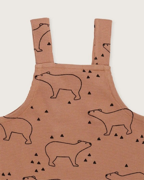 Orange Sketch Bear Print Dungarees - image 6