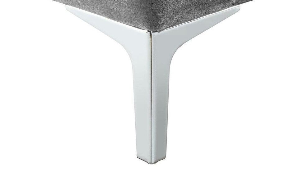 Kosy Koala Modern Grey Fabric One Seater Sofa with Chrome Feet for Living Room, Bedroom