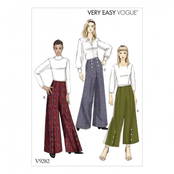 Vogue Sewing Pattern 9282, Trousers for Women, All Sizes in One Envelope - Easy