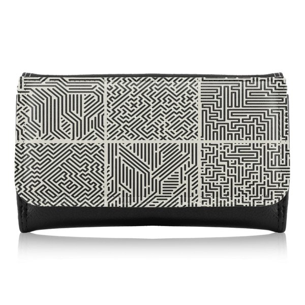 Benjamin Tate Design Striped Geometric Patterns Maxi Purse