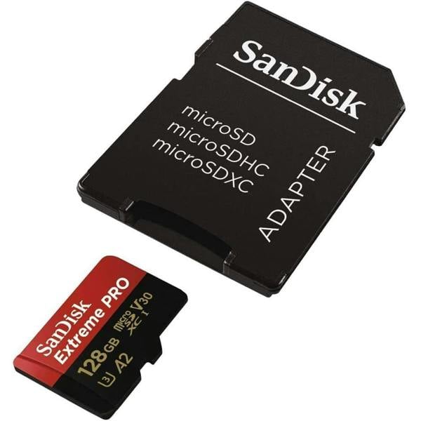 SanDisk Extreme PRO microSDXC 200MBs UHSI U3 V30 with Adapter 128GB