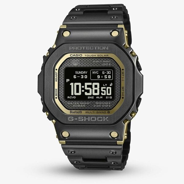 Casio Mens G-Shock Full Metal Origin 5000 Series Black & Gold Digital Solar Bracelet Watch GMW-BZ5000BD-1ER