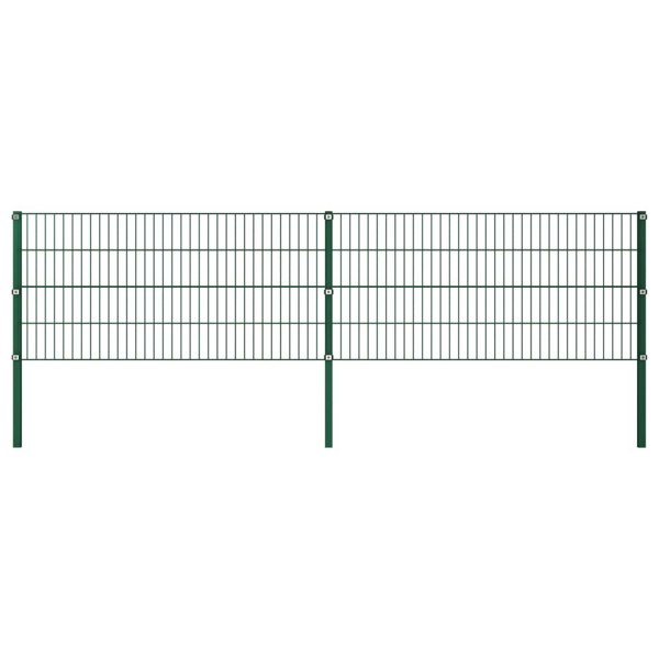 Berkfield Fence Panel with Posts Iron 3.4x0.8 m Green