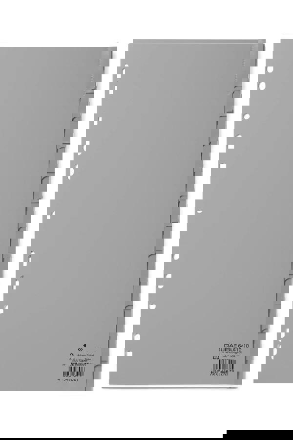 Durable 12 Part Removable Tab Punched Index Dividers | 20 Pack | A4 Grey