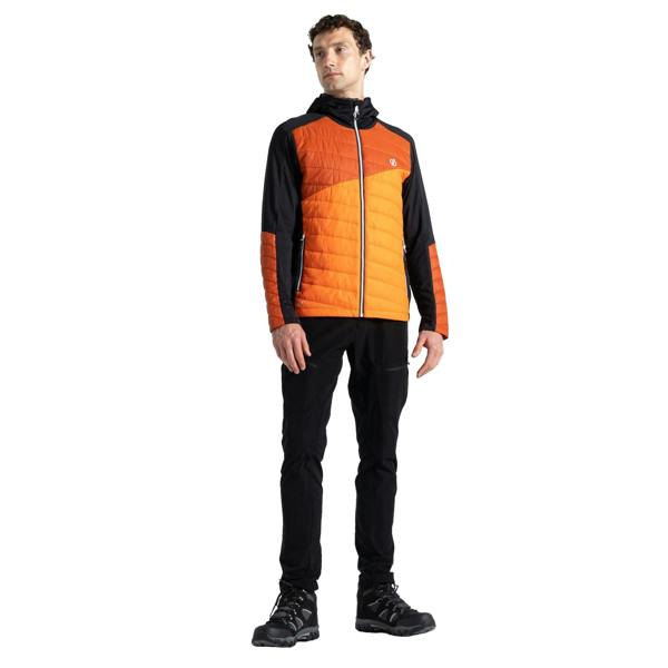 Dare 2B Mens Touring Contrast Panel Hybrid Jacket - Puffins Orange/Rooibos Tea - 