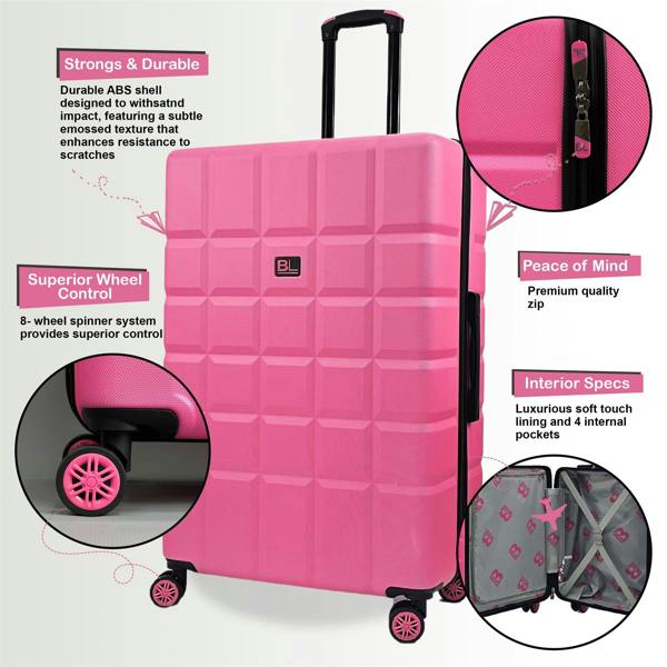 Infinity Luggage Hard Shell Classic 4 Wheel Travel Suitcase Set