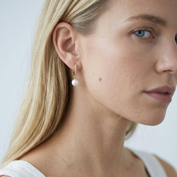 Uchi & Soto Shinju Gold Pearl Hoops
