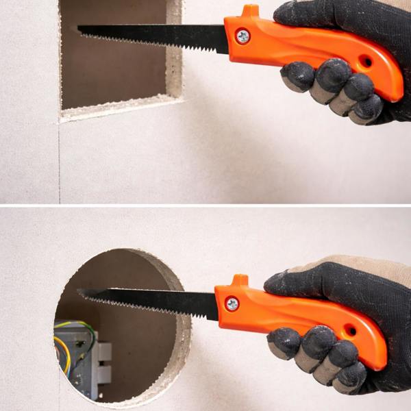 HAAY TOOLS Jab Saw for Plasterboard – 6.5" Drywall Saw, 9 TPI Wood Cutting Saw, Electricians Tool, Coping Saw, Insulation Knife