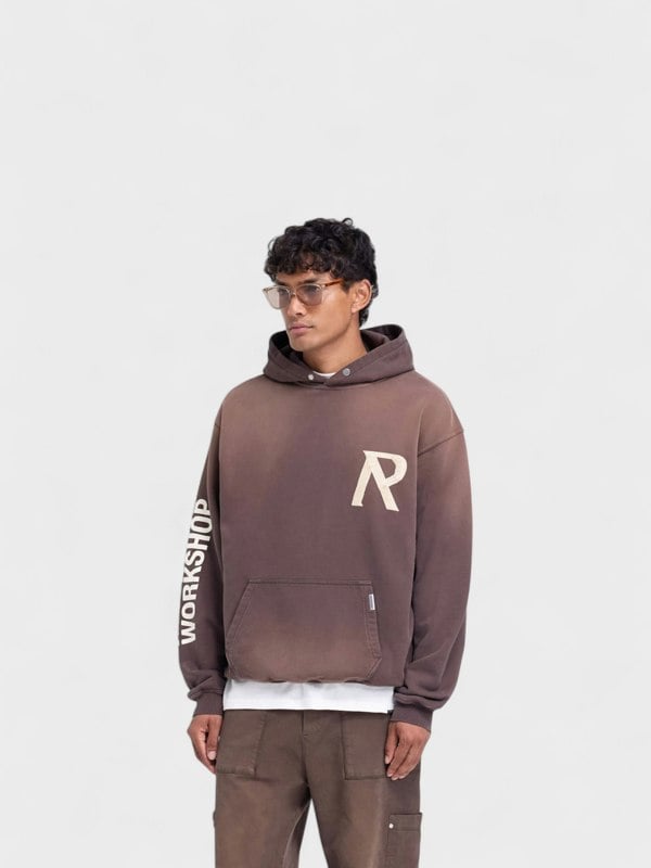 Represent Masking Tape Initial Hoodie Cedar Brown